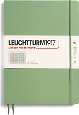 Leuchtturm1917 Classic Master Slim Notizbuch, A4+, kariert, Hardcover, salbei