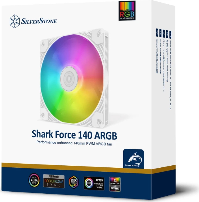 SilverStone Shark Force 140 ARGB, weiß, 140mm