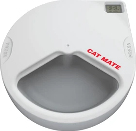 Kerbl Futterautomat Cat Mate C300, 3x 330g, Display, Timer, grau/weiß, Ø24cm