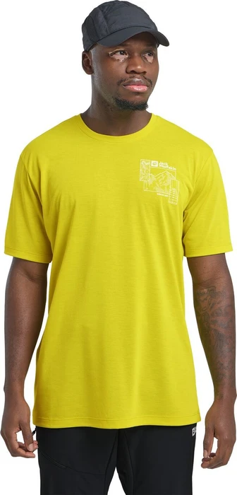 Jack Wolfskin Vonnan Graphic Funktionsshirt kurzarm explore chartreuse (Herren)