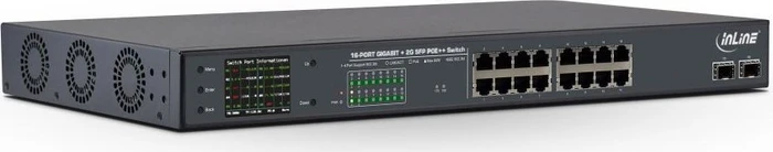 InLine Rackmount Gigabit Switch, 16x RJ-45, 2x SFP, 300W PoE+