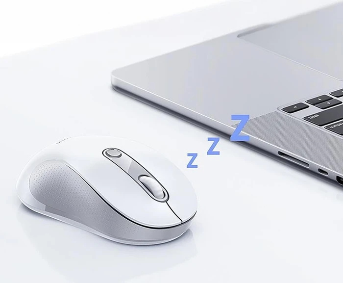Baseus F02 Ergonomic Dual-Mode Wireless Mouse, weiß/grau, USB/Bluetooth