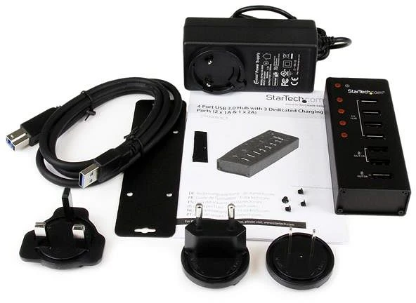 StarTech Wallmount USB-Hub, 4x USB-A 3.0, USB-B 3.0 [Buchse]