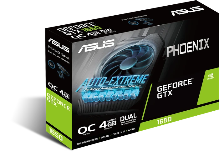 ASUS Phoenix GeForce GTX 1650 OC P V2, PH-GTX1650-O4GD6-P-V2, 4GB GDDR6, DVI, HDMI, DP