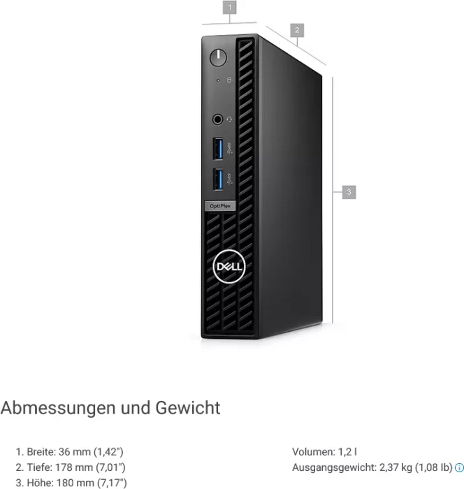 Dell OptiPlex 7010 Micro, Core i5-12500T, 8GB RAM, 512GB SSD