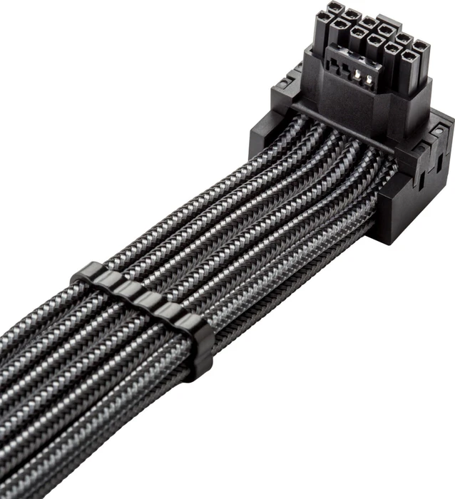 CableMod C-Series Pro, 12VHPWR Kabel, Corsair Type 4, 2x 8-Pin PCIe Stecker auf 16-Pin PCIe 5.0 12VHPWR Stecker, Adapterkabel, 90°, Variante A, carbon, 60cm