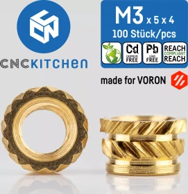 CNC Kitchen Gewindeinsatz M3 made for VORON, 100er-Pack