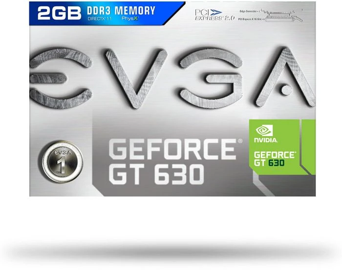 EVGA GeForce GT 630, 2GB DDR3, 2x DVI, Mini HDMI