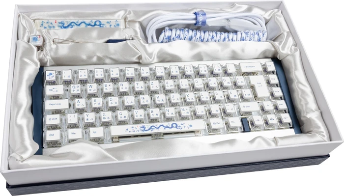 Ducky Year of the Dragon 2024, 65% Layout, weiß/blau, hot-swap, MX2A RGB PURPLE, USB, ND