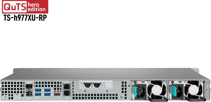 QNAP QuTS hero TS-h977XU-RP-3700X-32G 12TB, 32GB RAM, 2x SFP+ 10Gb/s, 2x RJ-45 1000Base-T, 1HE