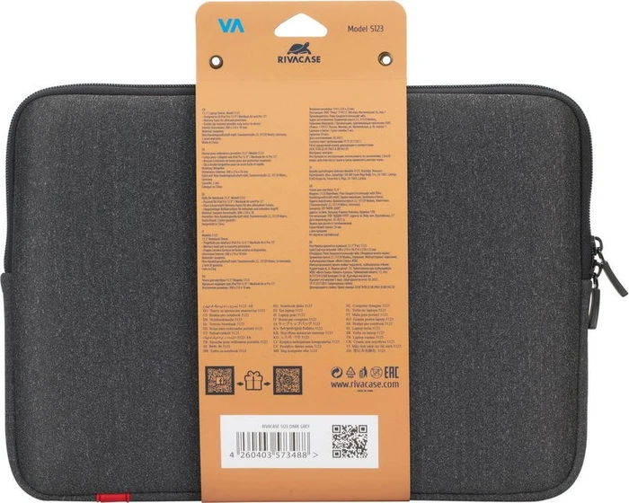 RivaCase 5123 Antishock Laptop Sleeve für Macbook 13", dunkelgrau