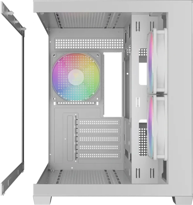 Gamdias AURA GC10M WH ARGB, weiß, Glasfenster