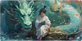 Sharkoon Skiller SGP40 D8, Mouse Mat, 1000x500mm, Big Green Dragon with Japanese Girl