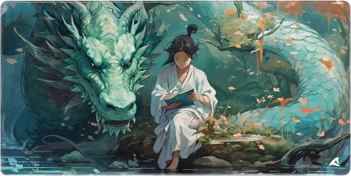 Sharkoon Skiller SGP40 D8, Mouse Mat, 1000x500mm, Big Green Dragon with Japanese Girl