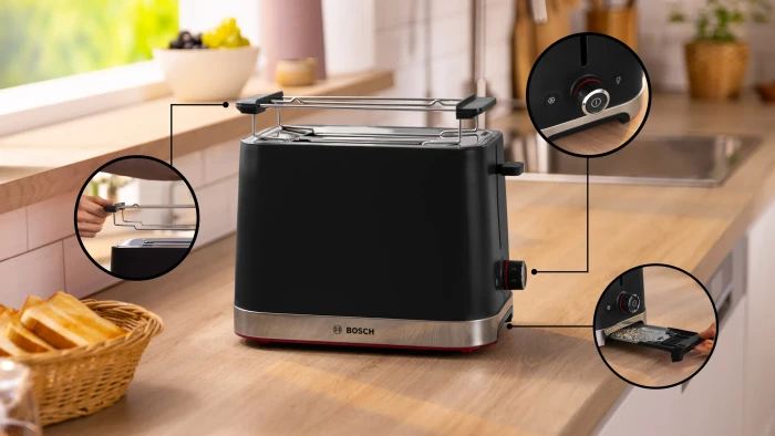 Bosch TAT4M223 Kompakt MyMoment Toaster schwarz/edelstahl