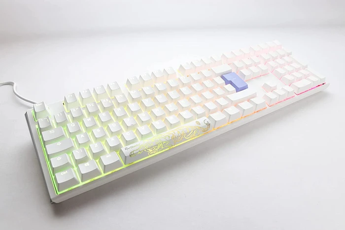 Ducky One 3 PBT, LEDs RGB, Pure White, MX RGB BLACK, USB, UK