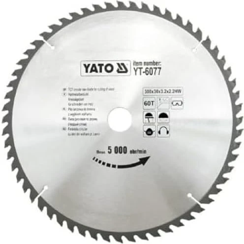 Yato YT-6077 HM Kreissägeblatt 60Z, 300x2.2x30mm, 1 Stück