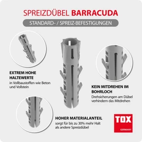 TOX Barracuda 16/80 Spreizdübel, 16x80mm, 10 Stück