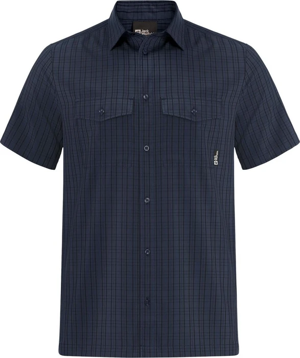 Jack Wolfskin Thompson Hemd kurzarm night blue checks (Herren)