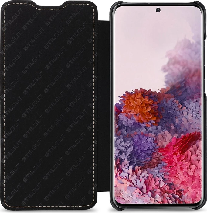 Stilgut Book Type Leather Case für Samsung Galaxy S20 schwarz