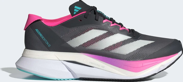 adidas Adizero Boston 12 grey five/crystal jade/lucid pink (Damen)