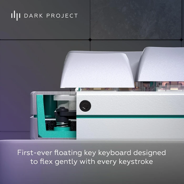 Dark Project ALU87A Daylight Gaming Keyboard, weiß/grau, LEDs RGB, g3ms Zircon Speed, USB, DE
