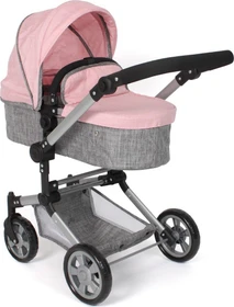 Bayer Chic 2000 Linus Kombipuppenwagen grau/rosa