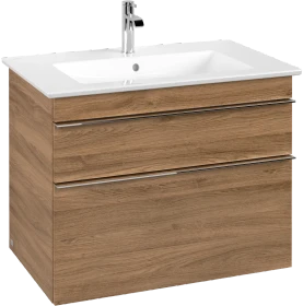 Villeroy & Boch Venticello Waschbeckenunterschrank für Becken mittig 2 Auszüge 753x590x477mm kansas oak/chrome