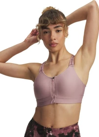 Under Armour Infinity 2.0 High Zip Sport-BH tourmaline pink/maroon mist (Damen)