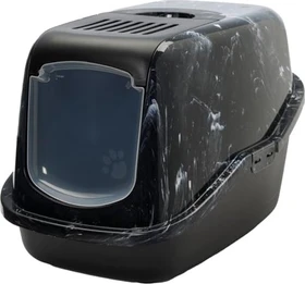 Savic Nestor Katzentoilette, black/white marble