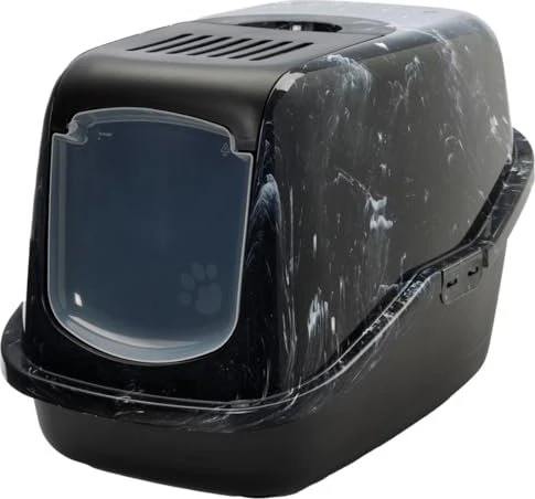 Savic Nestor Katzentoilette, black/white marble