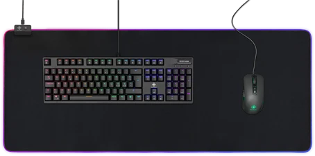Deltaco Extra Wide RGB Gaming Mousepad, 900x360mm, schwarz