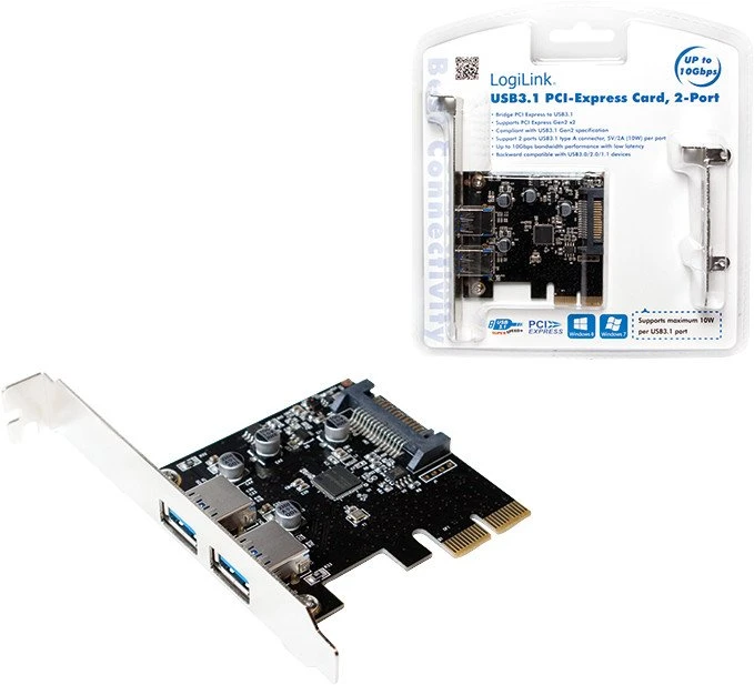 LogiLink 2x USB-A 3.1, PCIe 3.0 x2