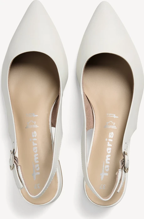 Tamaris Leder Slingpumps weiß (Damen)