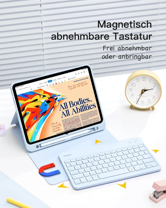 Inateck Tastatur Hülle für iPad Air 6 11"/iPad Air 5/iPad 10/iPad Pro 11", DE