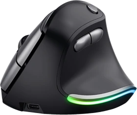 Trust Bayo Wireless Rechargeable Ergonomic Mouse schwarz/grau, ECO zertifiziert, USB