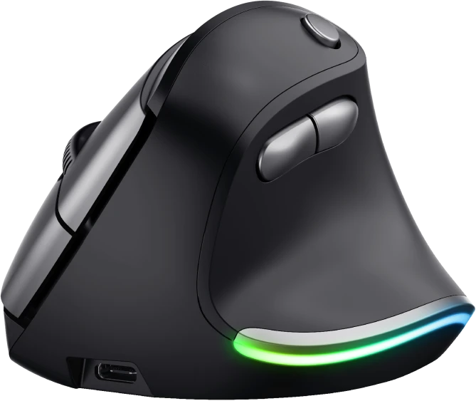 Trust Bayo Wireless Rechargeable Ergonomic Mouse schwarz/grau, ECO zertifiziert, USB