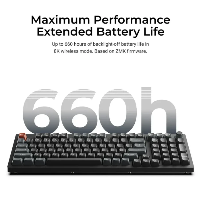 Keychron V5 Ultra 8K Wireless, 96%, schwarz, LEDs RGB, Keychron Silk POM BANANA, USB/Bluetooth, US