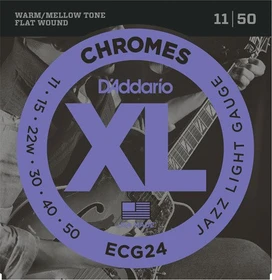 D'Addario XL Chromes Flat Wound Jazz Light