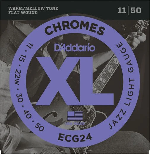 D'Addario XL Chromes Flat Wound Jazz Light