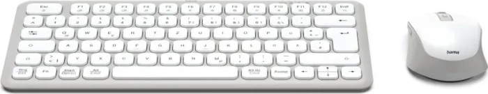 Hama WKM-500 Multi-Device-Tastatur-Maus-Set, klein, weiß, USB/Bluetooth, DE