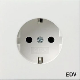Gira SCHUKO-Steckdose 16A 250V mit Aufdruck "EDV", reinweiß glänzend