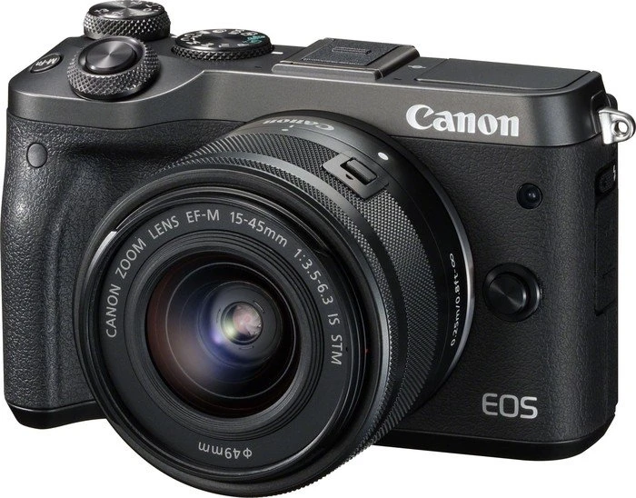 Canon EOS M6 schwarz mit Objektiv EF-M 15-45mm 3.5-6.3 IS STM