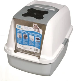 Catit Katzentoilette mit Dach, groß, grau