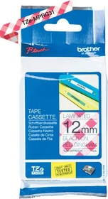 Brother TZe-MPRG31 Beschriftungsband, 12mm, schwarz/rot (Muster)