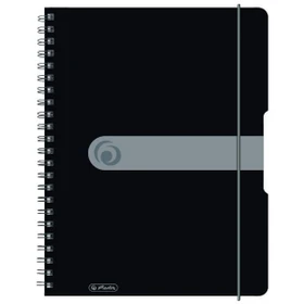 Herlitz Spiralblock to go, A4, kariert, schwarz, 80 Blatt