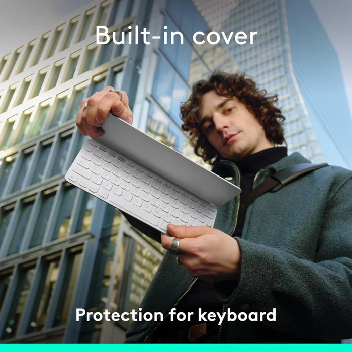 Logitech Keys-To-Go 2 für iPad, Hellgrau, Bluetooth, ES