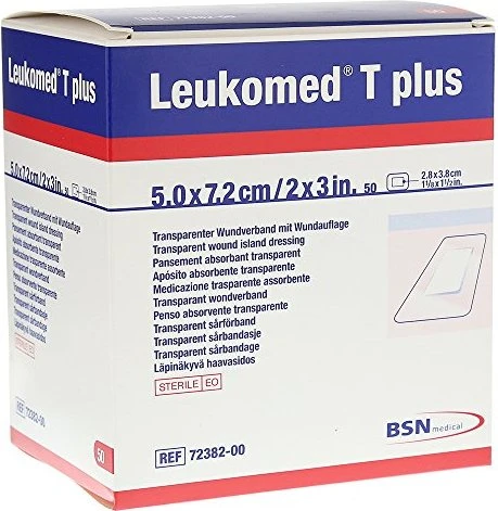 BSN medical Leukomed T Plus Pflaster transparent steril, 5 x 7.2cm, 5 Stück