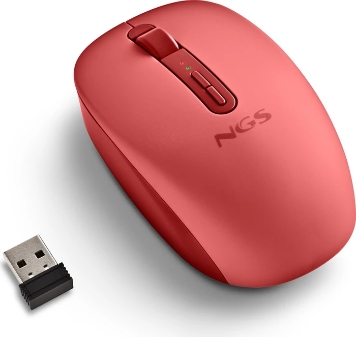 NGS Fog Dual Red Wireless Mouse, rot, USB/Bluetooth