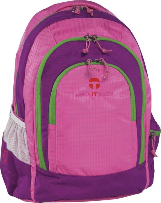 Take It Easy Berlin Light Nylon pink/grün Schulrucksack
